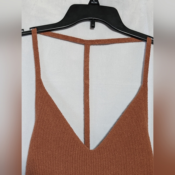 NWT Rag & Bone Soleil Rib Bra Top Pale Copper, T-Strap Back, Knit Bralette Sz L - Picture 5 of 9